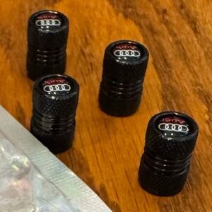 AUDI, 4PCS Tire Caps, Aluminum Alloy Valve Stem Cap, Decorative Accessory